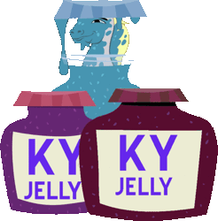 Size: 500x509 | Tagged: artist needed, suggestive, derpibooru import, hugh jelly, earth pony, pony, gooey, jar, ky jelly, lube, male, solo, stallion