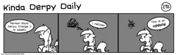 Size: 1280x404 | Tagged: safe, artist:tetrapony, derpibooru import, derpy hooves, pegasus, pony, comic:the daily derp, comic, female, kinda derpy daily, mare, monochrome