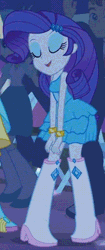 Size: 220x523 | Tagged: safe, derpibooru import, screencap, fluttershy, rarity, teddy t. touchdown, tennis match, equestria girls, equestria girls (movie), animated, ass, boots, bracelet, butt, butt shake, dancing, dancity, eyes closed, fall formal outfits, female, high heel boots, jewelry, male, rearity