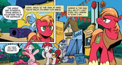 Size: 1002x536 | Tagged: safe, artist:andypriceart, derpibooru import, idw, big macintosh, pinkie pie, trixie, earth pony, pony, spoiler:comic, spoiler:comic09, andy price, arrested development, male, self insertion, stallion