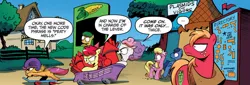 Size: 1064x361 | Tagged: safe, artist:andypriceart, derpibooru import, idw, apple bloom, big macintosh, blues, lily, lily valley, noteworthy, scootaloo, sweetie belle, earth pony, pony, spoiler:comic, spoiler:comic09, andy you magnificent bastard, bioshock, comic, cutie mark crusaders, fireworks, hilarity ensues, male, noodle incident, plasmid, stallion, sweetiedumb, this will not end well, vigor