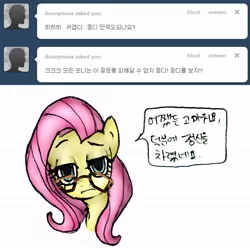 Size: 641x636 | Tagged: derpibooru import, flutter-nerd, fluttershy, korean, sexual harassment, solo, suggestive, tumblr