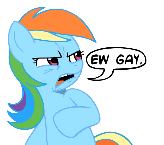 Size: 1064x945 | Tagged: ew gay, rainbow dash, safe, solo