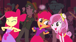 Size: 640x360 | Tagged: safe, derpibooru import, screencap, apple bloom, captain planet, curly winds, mystery mint, rainbow dash, rose heart, scootaloo, scott green, scribble dee, some blue guy, sweet leaf, sweetie belle, teddy t. touchdown, tennis match, equestria girls, equestria girls (movie), adorabloom, animated, apple bloom's bow, background human, balloon, bow, cute, cutealoo, cutie mark crusaders, dancing, diasweetes, disco ball, flying, gif, hair bow, happy, scootalove, this is our big night