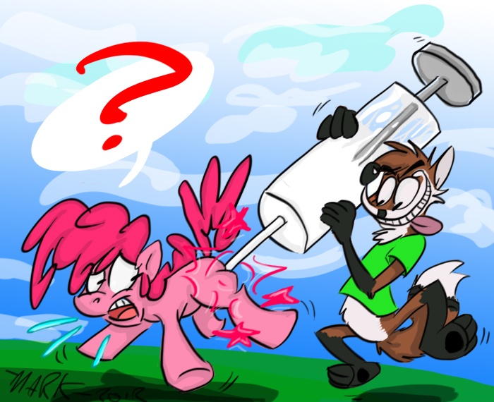 Size: 700x570 | Tagged: artist needed, questionable, derpibooru import, pinkie pie, oc, earth pony, pony, :p, cloud, confused, cum, fetish, frown, furry, grin, hate art, hater, injection, jumping, literal butthurt, looking back, missing cutie mark, open mouth, pain, question mark, shot, smiling, smirk, surprised, syringe, tongue out, underhoof, wat, wide eyes, yelling