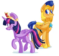 Size: 400x382 | Tagged: safe, artist:kiki-kit, derpibooru import, flash sentry, twilight sparkle, twilight sparkle (alicorn), alicorn, pony, element of magic, female, flashlight, male, mare, shipping, straight