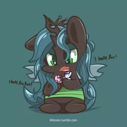 Size: 500x500 | Tagged: artist:lifeloser, changeling, changeling queen, chibi, cute, cutealis, derpibooru import, doll, female, nymph, princess cadance, queen chrysalis, safe, shining armor, solo, toy, tumblr