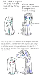 Size: 537x1016 | Tagged: safe, artist:celerypony, derpibooru import, oc, oc:celery, oc:myrle, unofficial characters only, pony, unicorn, biological clock, female, mare, mother and daughter, simple background, white background