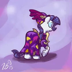 Size: 750x750 | Tagged: safe, artist:flavinbagel, derpibooru import, rarity, pony, unicorn, clothes, dress, eyes closed, facing away, solo