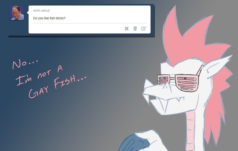 Size: 1280x810 | Tagged: artist:dmann892, ask closet fizzle, dragon, fizzle, hipster glasses, safe, solo, teenaged dragon, tumblr