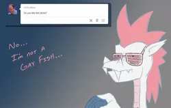 Size: 1280x810 | Tagged: artist:dmann892, ask closet fizzle, dragon, fizzle, hipster glasses, safe, solo, teenaged dragon, tumblr