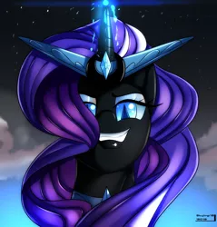 Size: 1230x1286 | Tagged: artist:skyline19, magic, nightmare rarity, portrait, safe, solo