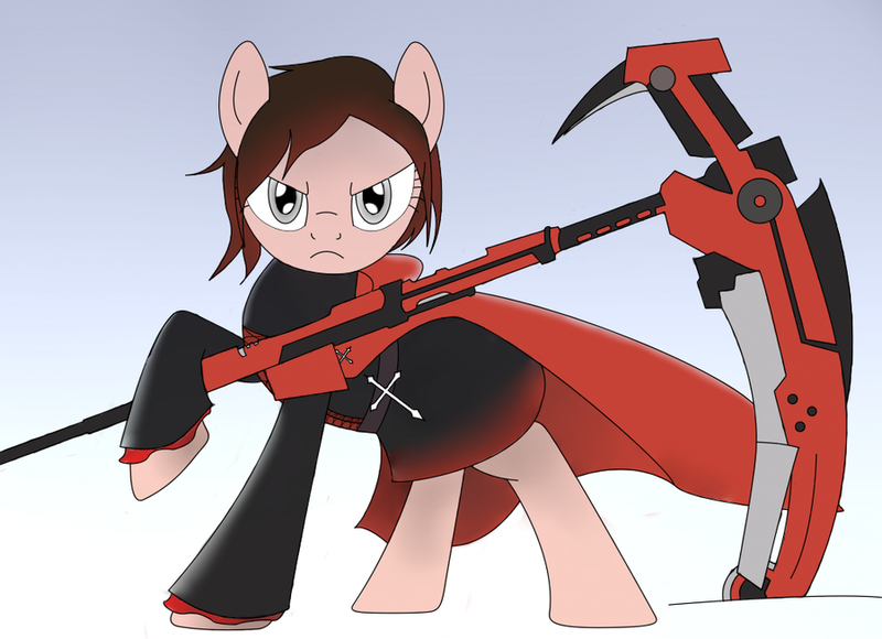 Size: 900x653 | Tagged: artist:theunluckycat, crescent rose, derpibooru import, ponified, ruby rose, rwby, safe, solo