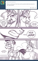 Size: 550x881 | Tagged: dead source, suggestive, artist:johnjoseco, derpibooru import, flash sentry, princess celestia, alicorn, pony, ask princess molestia, princess molestia, comic, plot, tumblr