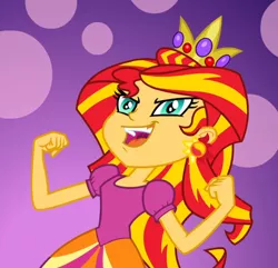 Size: 596x574 | Tagged: safe, derpibooru import, sunset shimmer, equestria girls, equestria girls (movie), evil, fall formal, insanity, laughing, snapset shimmer, solo