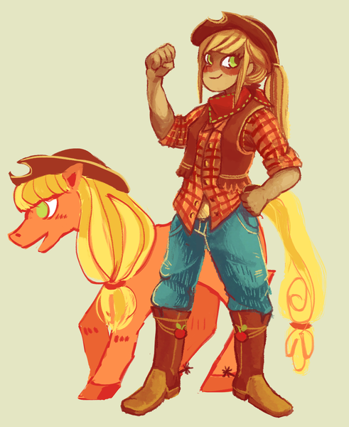 Size: 1261x1542 | Tagged: safe, artist:jununy, derpibooru import, applejack, humanized