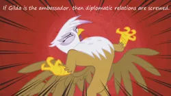 Size: 1062x593 | Tagged: safe, derpibooru import, edit, edited screencap, screencap, gilda, gryphon, griffon the brush off, insane pony thread, rage, solo, tumblr