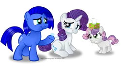 Size: 1024x562 | Tagged: artist:aleximusprime, crying, derpibooru import, oc, oc:agua, rarity, safe, simple background, sweetie belle, tears of joy, tissue, transparent background, water