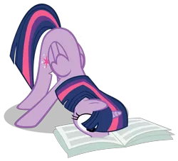 Size: 1626x1476 | Tagged: safe, artist:mlp-scribbles, derpibooru import, twilight sparkle, twilight sparkle (alicorn), alicorn, pony, boop, face down ass up, facebooking, female, literal, mare, newspaper, reading, silly, silly pony, simple background, solo, transparent background, vector, wide eyes