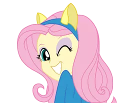 Size: 2240x1843 | Tagged: safe, artist:djseras, derpibooru import, fluttershy, equestria girls, simple background, solo, transparent background, vector, wink