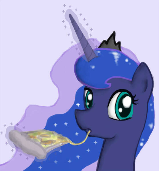 Size: 900x972 | Tagged: safe, artist:239asd, derpibooru import, princess luna, pizza, solo