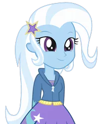 Size: 1042x1229 | Tagged: safe, artist:negasun, derpibooru import, trixie, equestria girls, clothes, cute, dress, simple background, smiling, solo, transparent background, vector