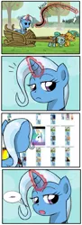 Size: 700x1933 | Tagged: applejack, comic, crossing the memes, exploitable meme, meh, meme, memeception, princess celestia, safe, snails, snips, trixie, unimpressed trixie meme