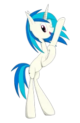 Size: 723x1106 | Tagged: safe, artist:iados, derpibooru import, vinyl scratch, pony, bipedal, solo