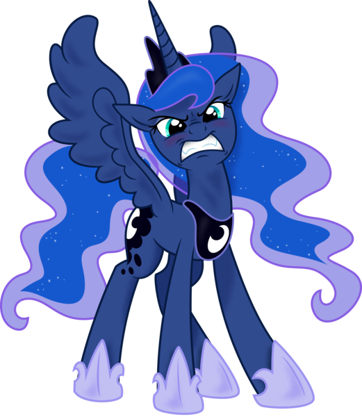 Size: 4000x4604 | Tagged: safe, artist:kp-shadowsquirrel, artist:spier17, derpibooru import, princess luna, alicorn, pony, .svg available, absurd resolution, angry, simple background, solo, transparent background, vector