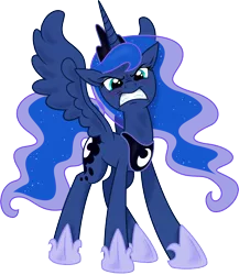 Size: 4000x4604 | Tagged: safe, artist:kp-shadowsquirrel, artist:spier17, derpibooru import, princess luna, alicorn, pony, .svg available, absurd resolution, angry, simple background, solo, transparent background, vector