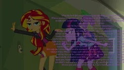 Size: 1920x1080 | Tagged: safe, derpibooru import, sunset shimmer, twilight sparkle, equestria girls, image macro, internet tough guy, navy seal copypasta, vulgar