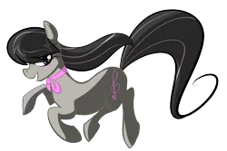 Size: 1207x805 | Tagged: artist:so-cashi, blushing, derpibooru import, long tail, octavia melody, open mouth, running, safe, simple background, smiling, solo, transparent background, windswept mane