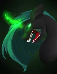 Size: 2275x2959 | Tagged: artist:polkadot-creeper, derpibooru import, queen chrysalis, semi-grimdark, sharp teeth, solo