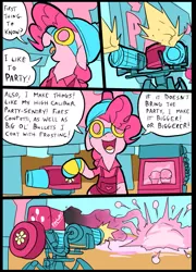 Size: 697x967 | Tagged: artist:metal-kitty, comic, crossover, derpibooru import, engie pie, engineer, meet the engineer, party cannon, pinkie pie, safe, sentry, team fortress 2