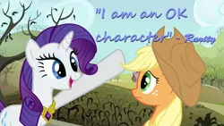 Size: 1280x720 | Tagged: applejack, derpibooru import, inspirational, quote, rarity, safe