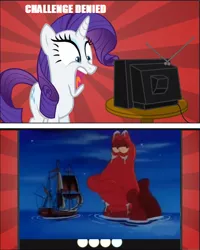 Size: 464x579 | Tagged: crab, derpibooru import, disney, exploitable meme, meme, obligatory pony, rarity, rarity fighting a giant crab, safe, sebastian, the little mermaid, tv meme