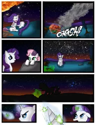 Size: 750x969 | Tagged: artist:alfredofroylan2, comic, derpibooru import, meteor, meteorite, night, rarity, safe, starry night, sweetie belle