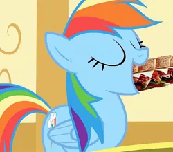 Size: 801x708 | Tagged: derpibooru import, edit, food, not porn, rainbow dash, safe, sandwich, sandwich censorship