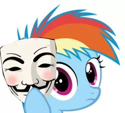Size: 400x363 | Tagged: derpibooru import, guy fawkes, guy fawkes mask, imageboard, mask, rainbow dash, safe, solo