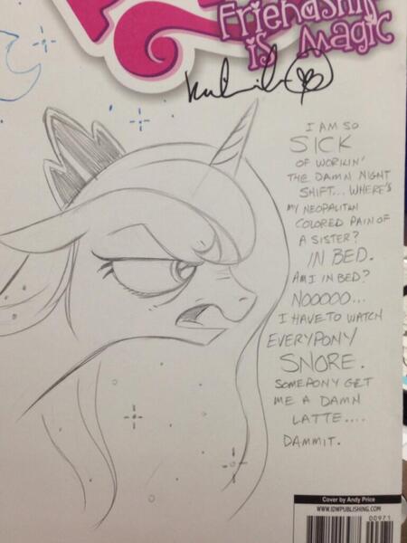 Size: 768x1024 | Tagged: safe, artist:andypriceart, derpibooru import, princess luna, angry, monologue, photo, solo, traditional art, working