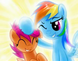 Size: 4200x3300 | Tagged: artist:verulence, derpibooru import, noogie, rainbow dash, safe, scootaloo, scootalove