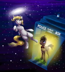 Size: 1818x2000 | Tagged: safe, artist:hereticofdune, derpibooru import, derpy hooves, doctor whooves, time turner, pegasus, pony, doctor who, female, mare, tardis