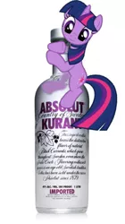 Size: 404x721 | Tagged: absolut vodka, alcohol, booze, derpibooru import, safe, solo, this will end in tears, twilight sparkle, vodka