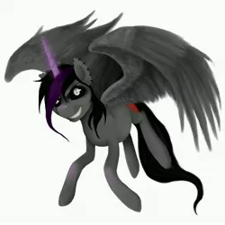 Size: 5776x5776 | Tagged: safe, artist:blondiegurl1129, derpibooru import, oc, oc:amber, unofficial characters only, alicorn, pony, absurd resolution, alicorn oc, evil, pain, piercing, slit eyes, solo