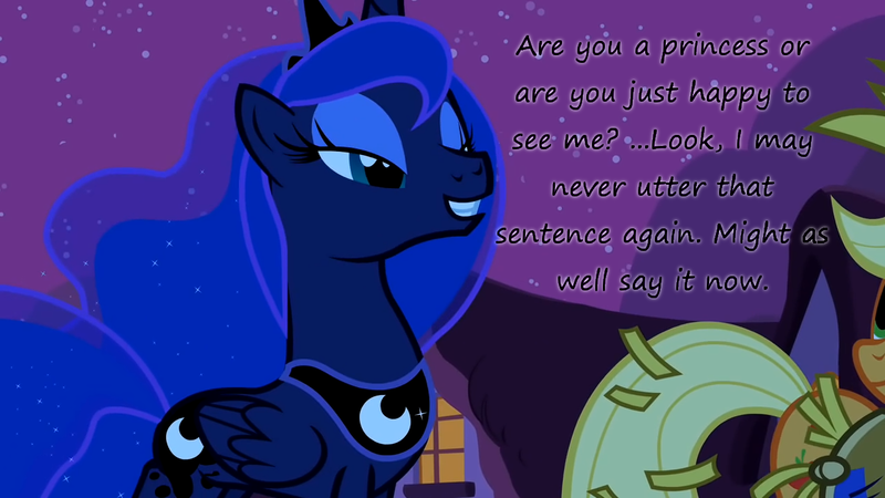 Size: 1280x720 | Tagged: applejack, bedroom eyes, derpibooru import, edit, edited screencap, grin, insane pony thread, luna eclipsed, out of context, princess luna, scarecrow, screencap, suggestive, tumblr