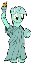 Size: 504x999 | Tagged: safe, derpibooru import, lyra heartstrings, pony, bipedal, clothes, costume, liberty, solo, standing, statue of liberty