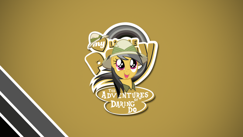 Size: 1920x1080 | Tagged: artist:bi0mass, artist:jamescorck, artist:northwestcore, best pony, cap, daring do, derpibooru import, edit, hat, logo, logo edit, safe, solo, vector, wallpaper