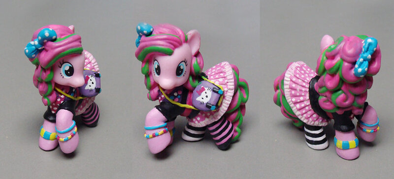 Size: 900x409 | Tagged: safe, artist:seworig, derpibooru import, pinkie pie, blind bag, clothes, custom, figure, irl, photo, solo, toy