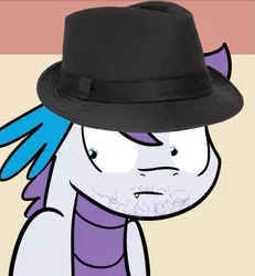 Size: 897x971 | Tagged: derpibooru import, dracony, fedora shaming, hat, hybrid, interspecies offspring, my little pony genesis, neckbeard, oc, oc:gem, offspring, parent:rarity, parent:spike, parents:sparity, safe, solo, trilby, unofficial characters only