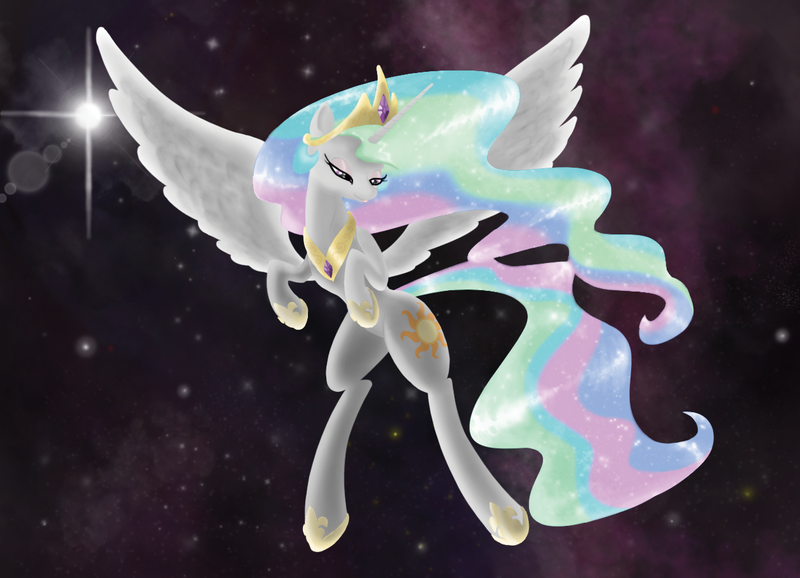 Size: 1260x910 | Tagged: safe, artist:defective, derpibooru import, princess celestia, solo, stars